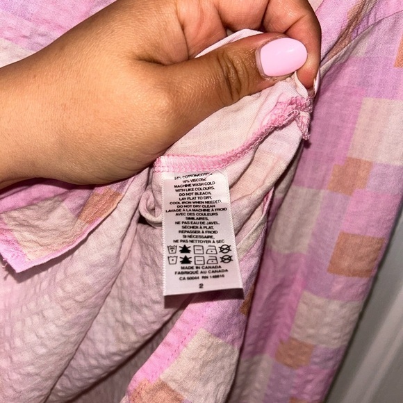 4/$20 SMASH + TESS Seersucker Button Down Malia Check Oversized shirt- XS - Picture 9 of 14